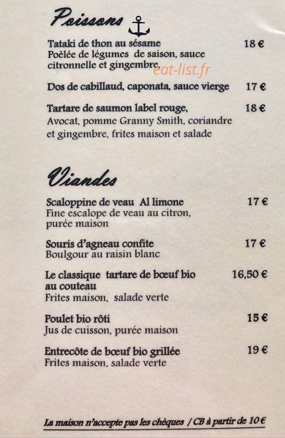 Le Chantilly — carte page 2