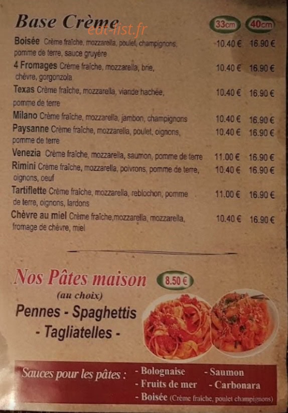 Le Comptoir à pizzas — carte page 2