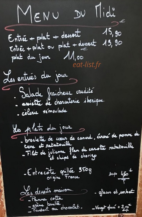 Le MasTroquet du Marché — carte page 1