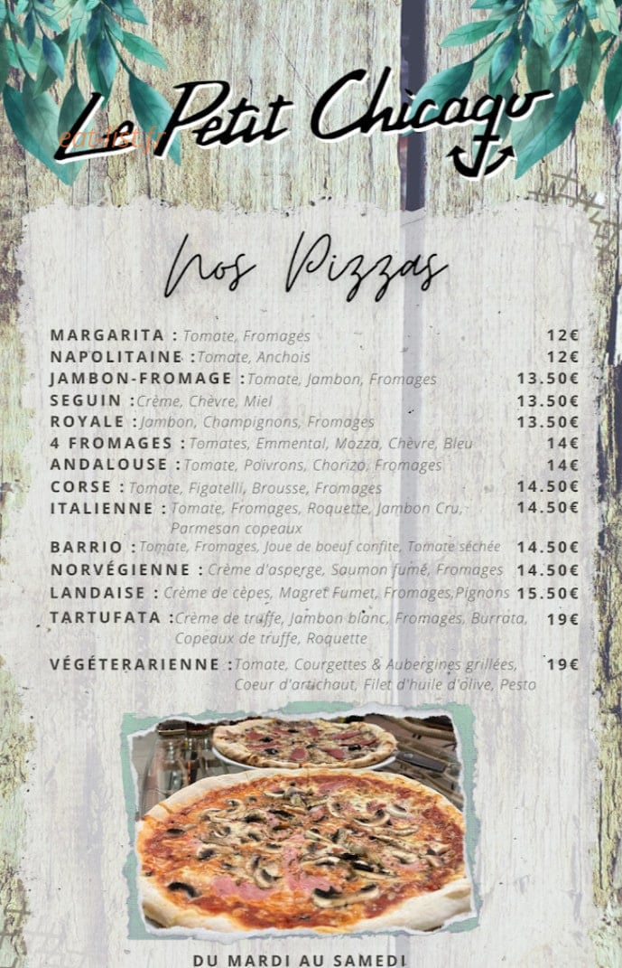 Le Petit Chicago — carte page 1