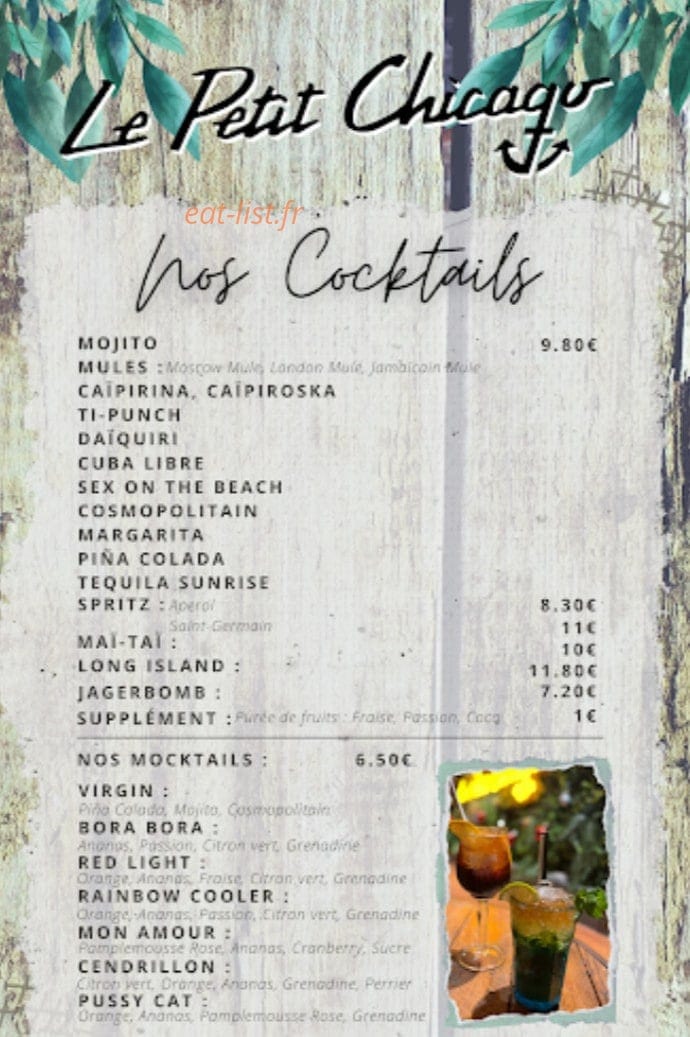 Le Petit Chicago — carte page 4