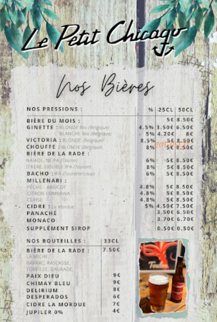 Le Petit Chicago — carte page 3