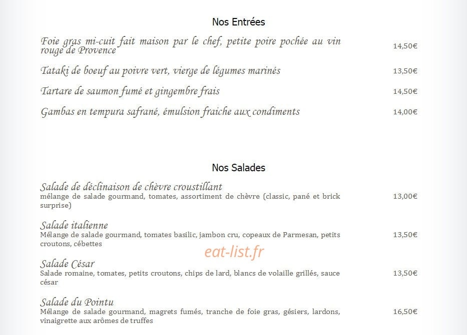Le Pointu — carte page 1