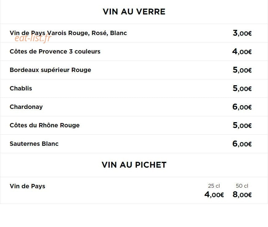 Le Zinc — carte page 15