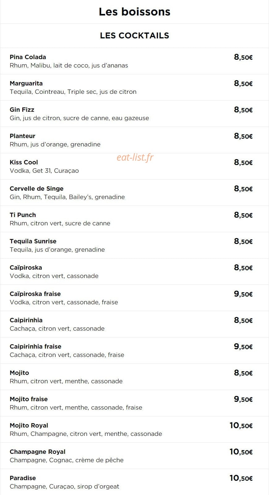 Le Zinc — carte page 3