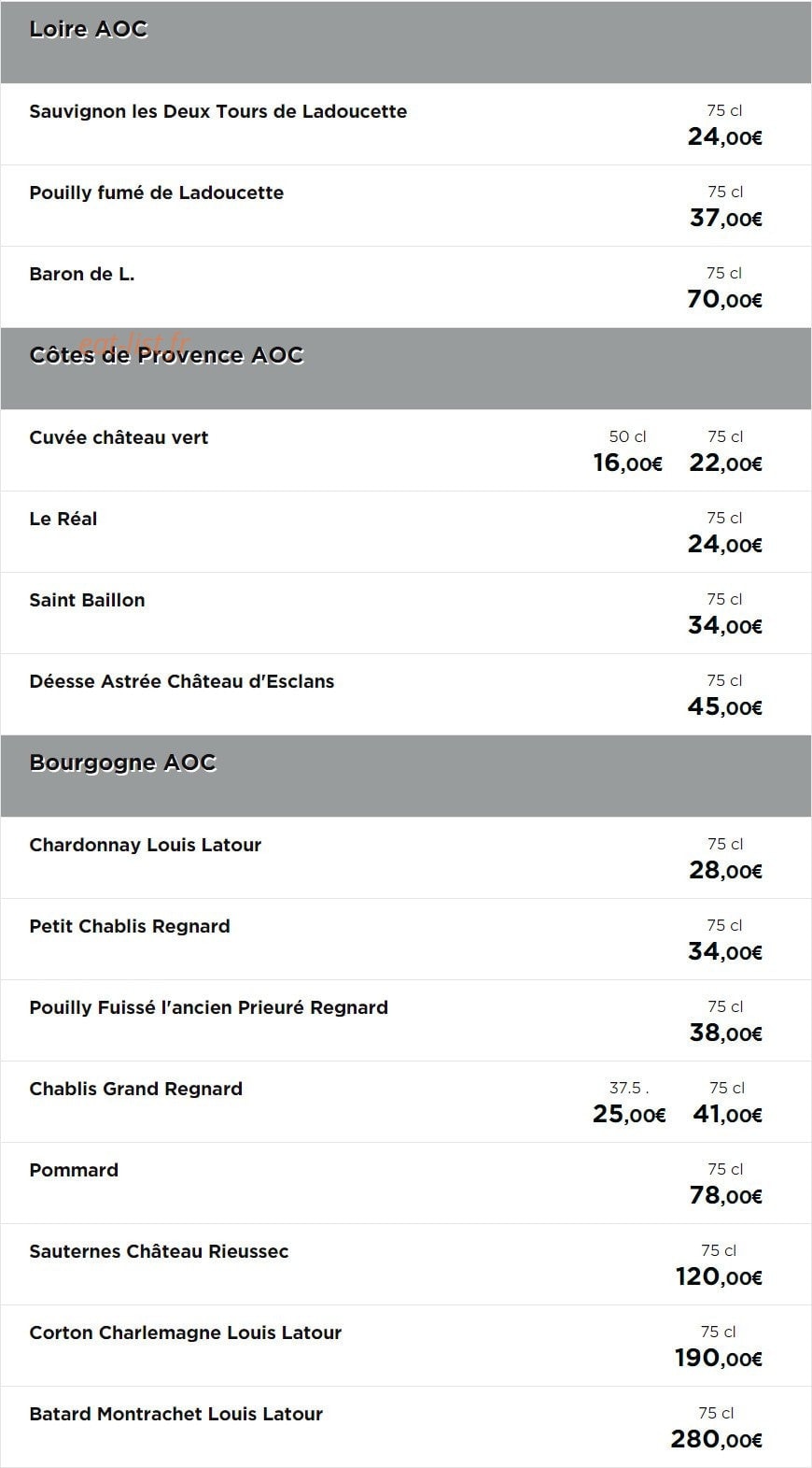 Le Zinc — carte page 11