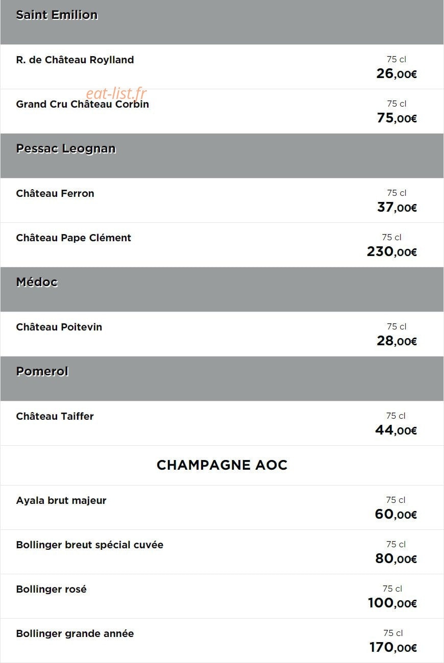 Le Zinc — carte page 14