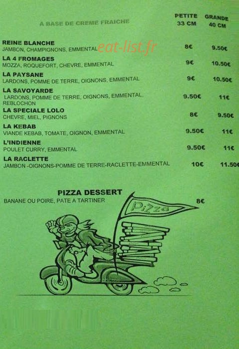 Louka Pizza — carte page 2