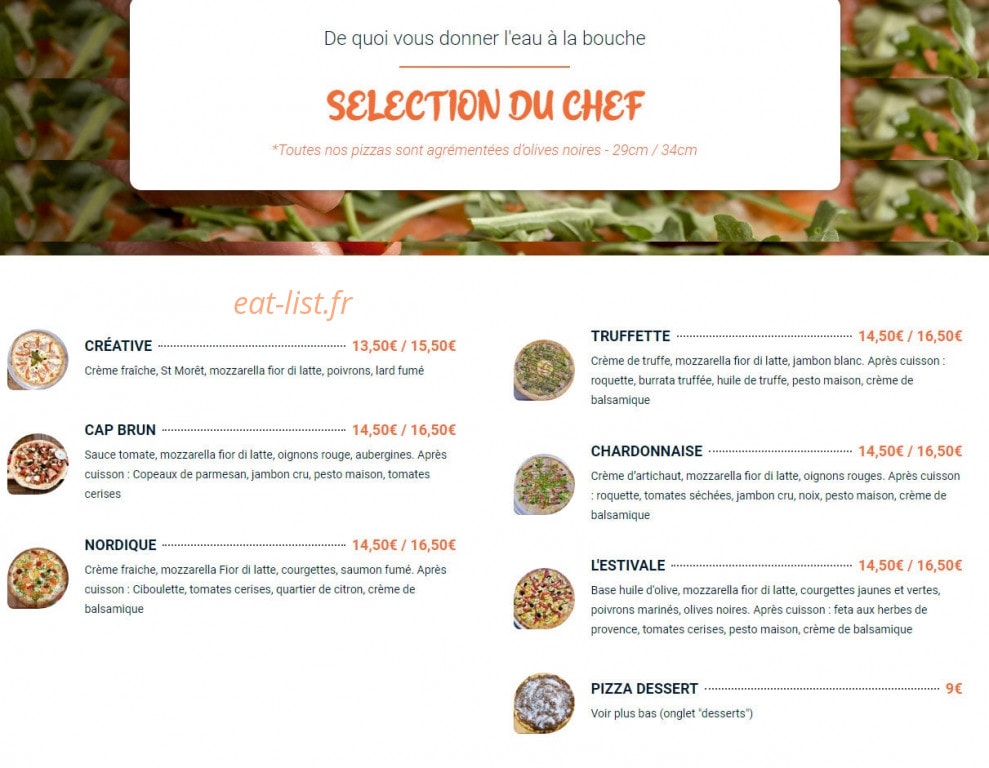 M'Y Pizza — carte page 4