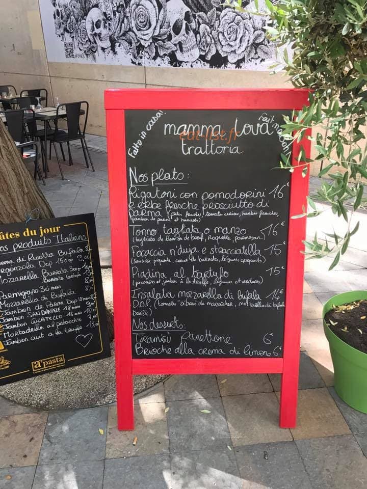 Mamma lova trattoria — carte page 1