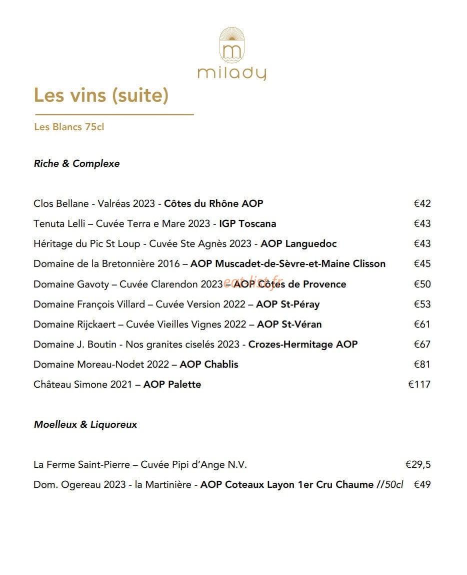 Milady Mourillon — carte page 13