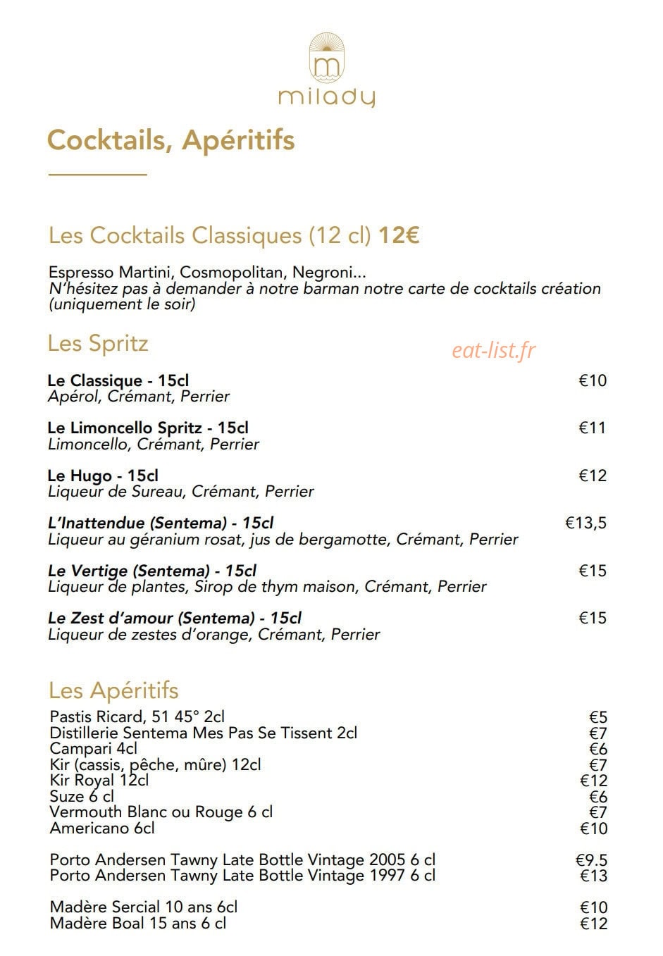 Milady Mourillon — carte page 20