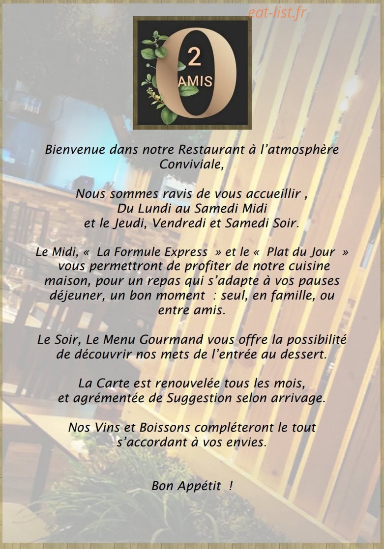O 2 Amis — carte page 5