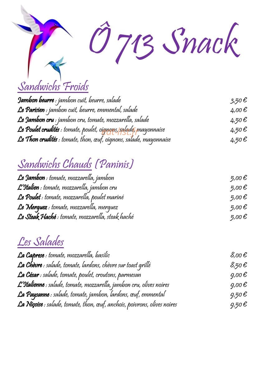 Ô 713 Kfé — carte page 2