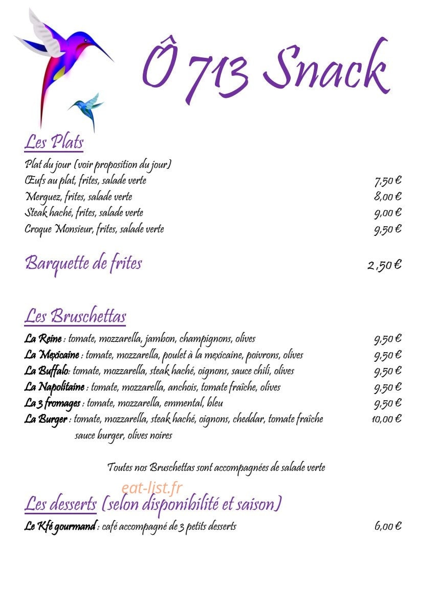 Ô 713 Kfé — carte page 3
