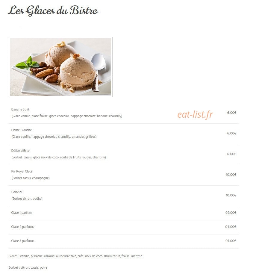 Ô Bistro des Artistes — carte page 6