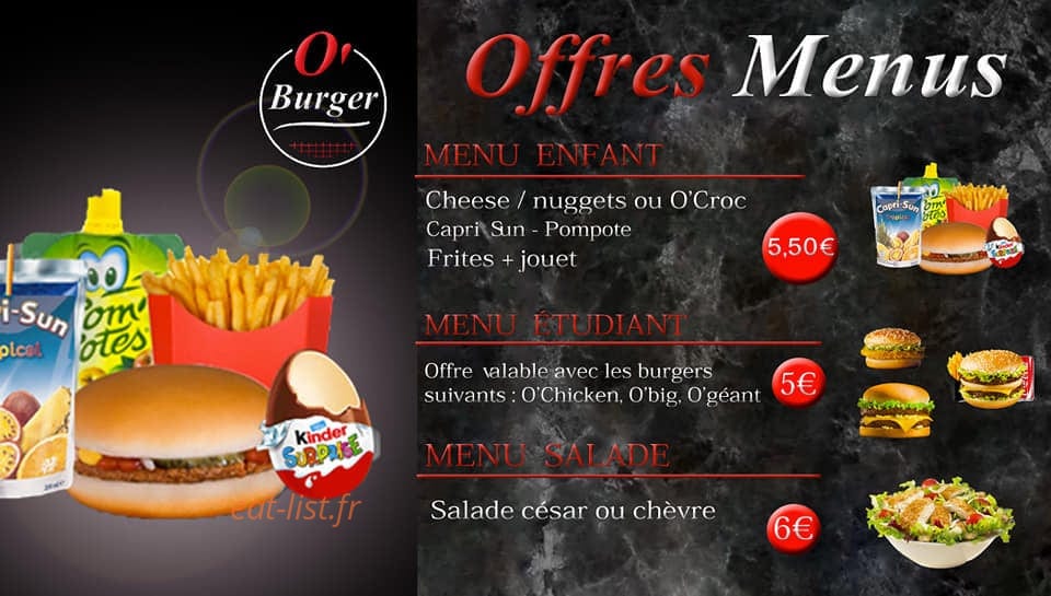 O'Burger — carte page 3