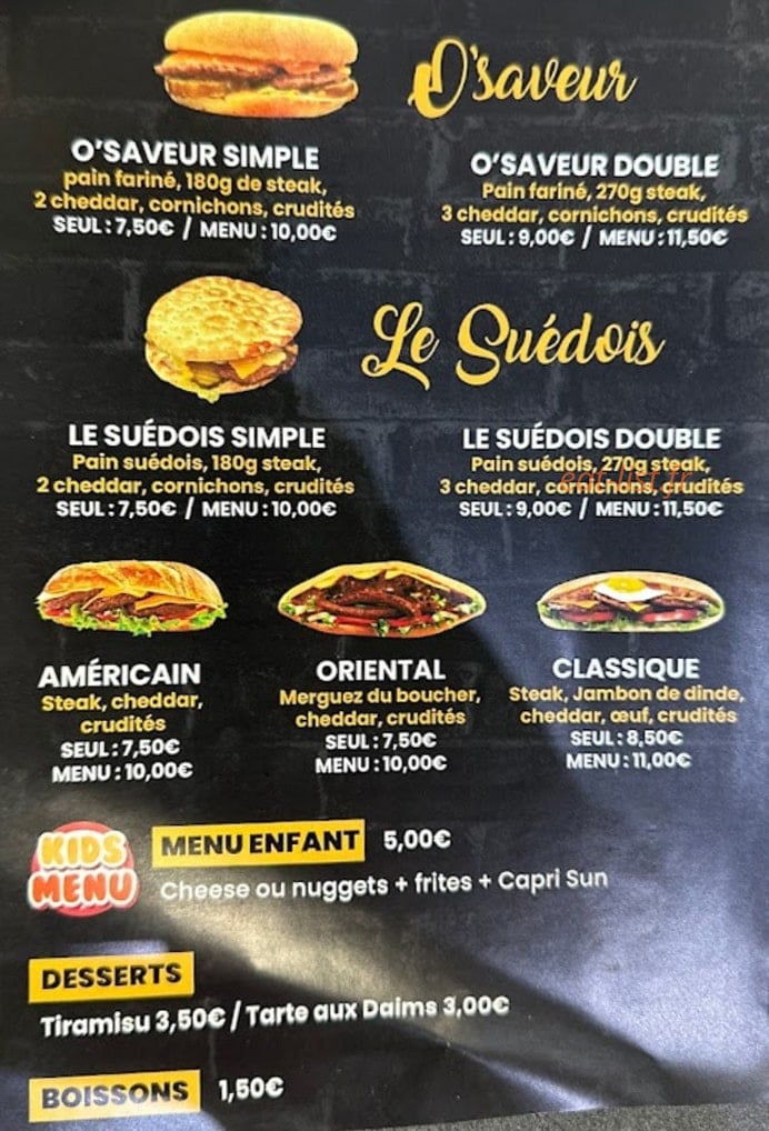 O’saveur — carte page 4