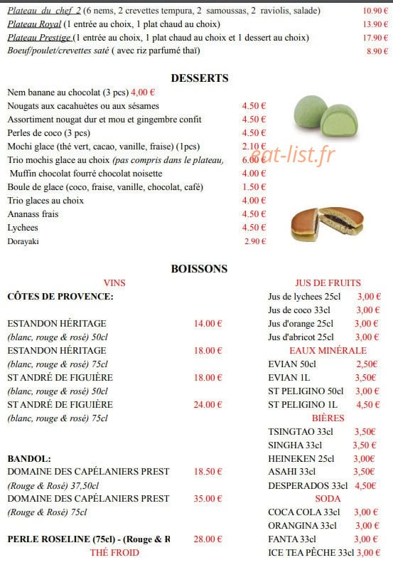 Ô sushi & wok — carte page 5