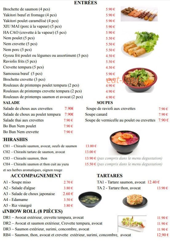 Ô sushi & wok — carte page 1