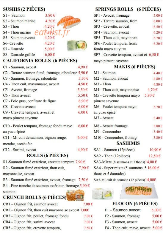 Ô sushi & wok — carte page 2