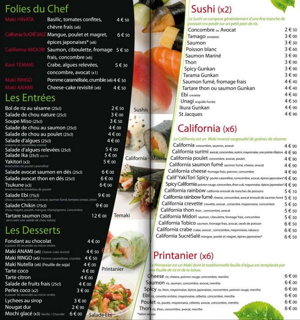 Okinawa Sushi — carte page 4