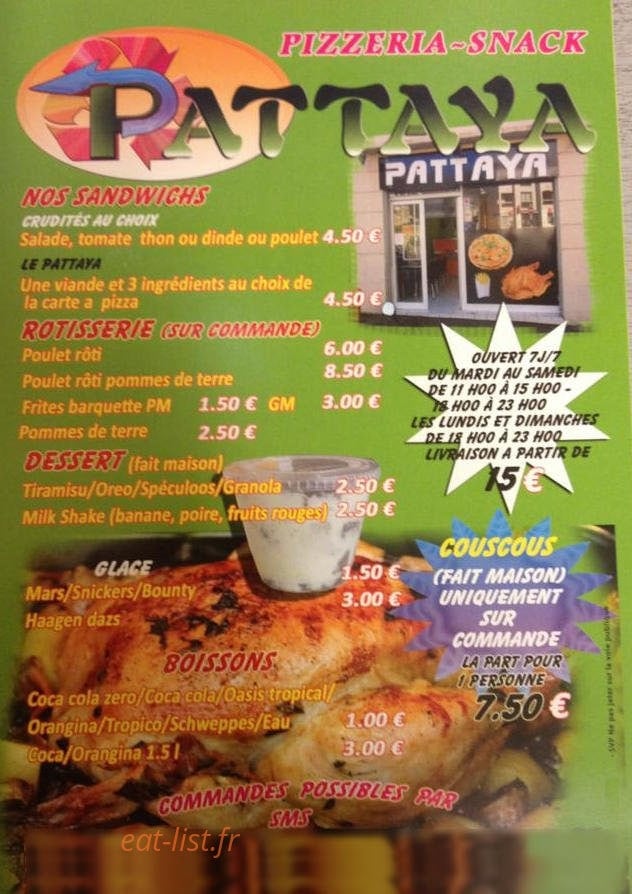 Pattaya-snack pizza — carte page 1