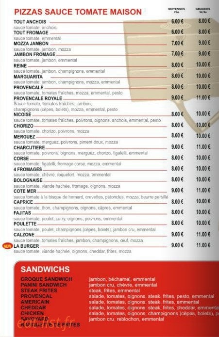 Pizz'amis — carte page 2