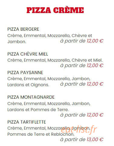 Pizza Du Las — carte page 1