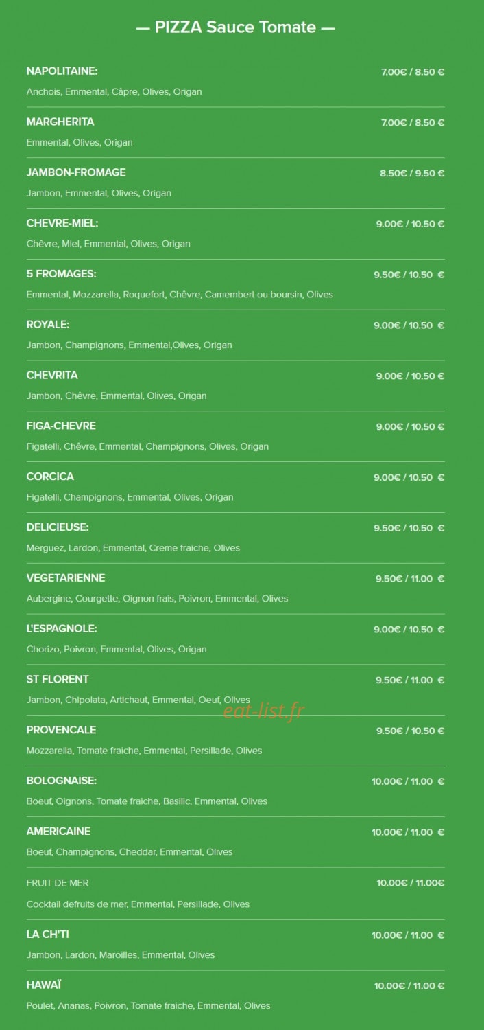 Pizza maya bay — carte page 2