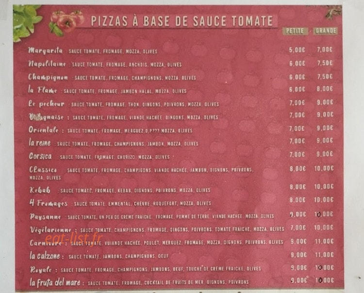Pizza Smiley — carte page 1