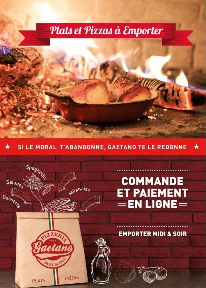 Pizzéria Gaëtano — carte page 1