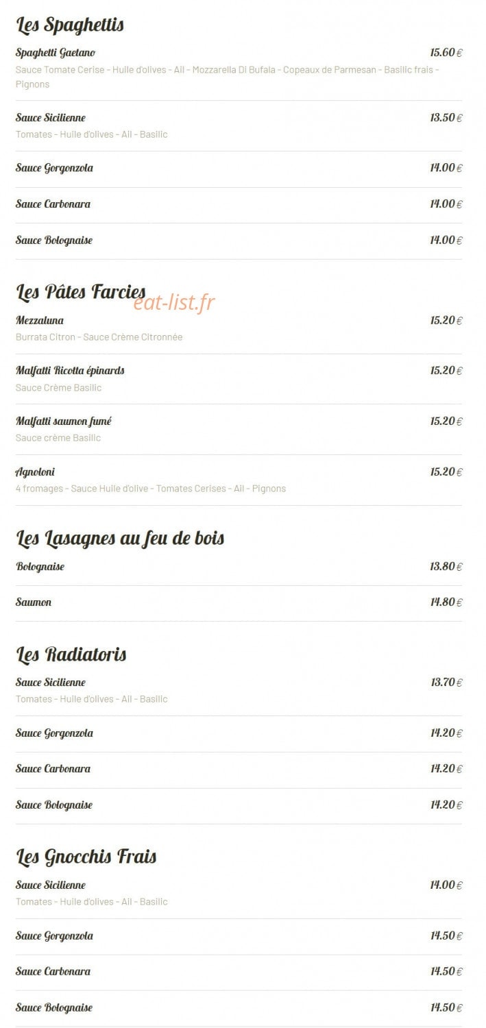 Pizzéria Gaëtano — carte page 8