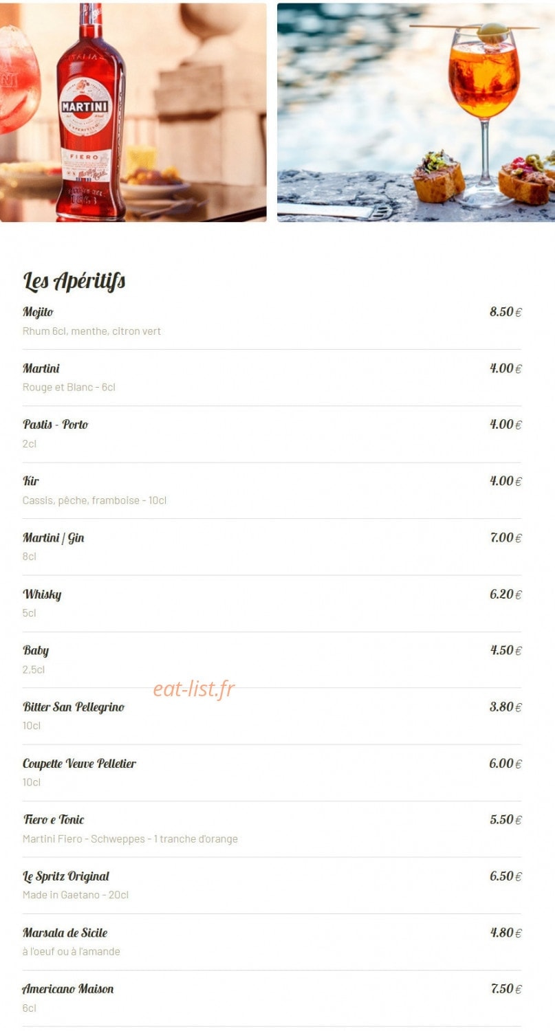 Pizzéria Gaëtano — carte page 15