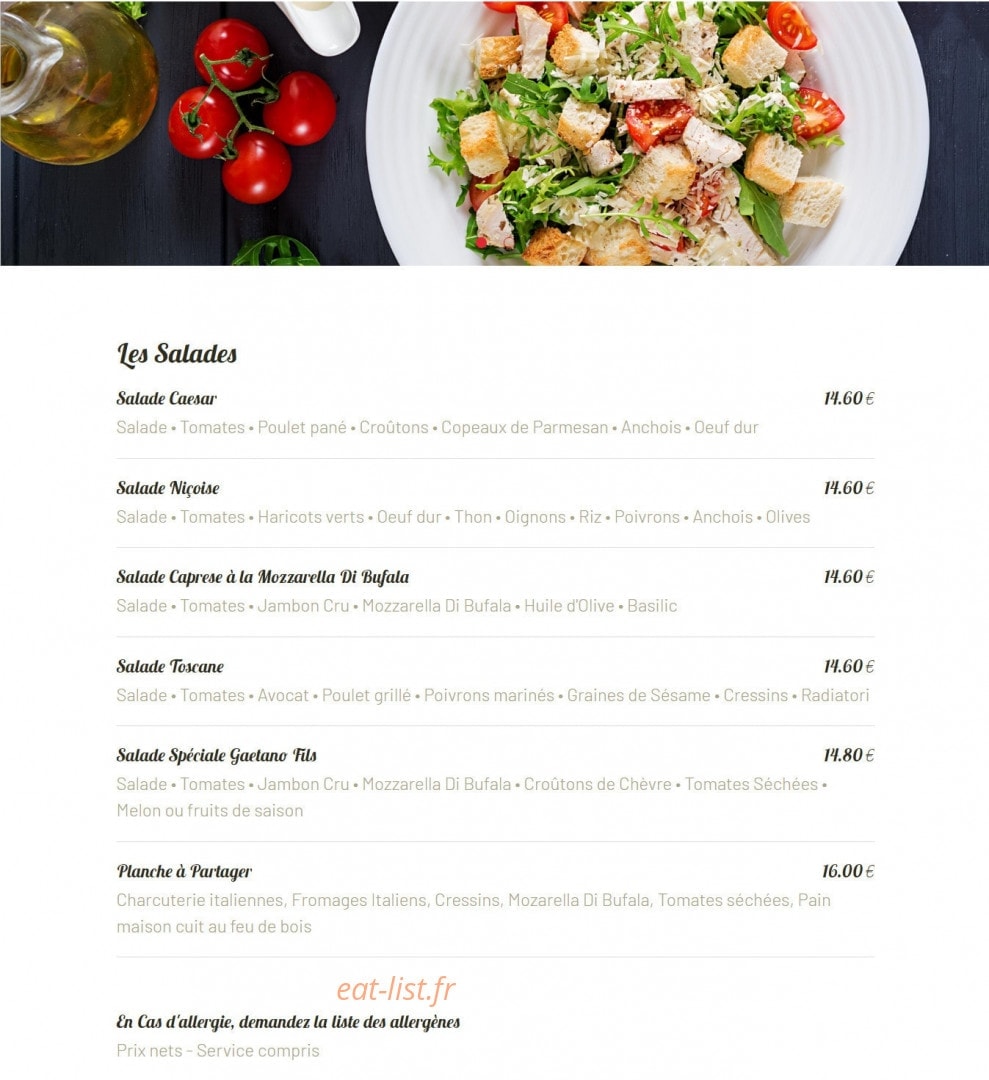 Pizzéria Gaëtano — carte page 11