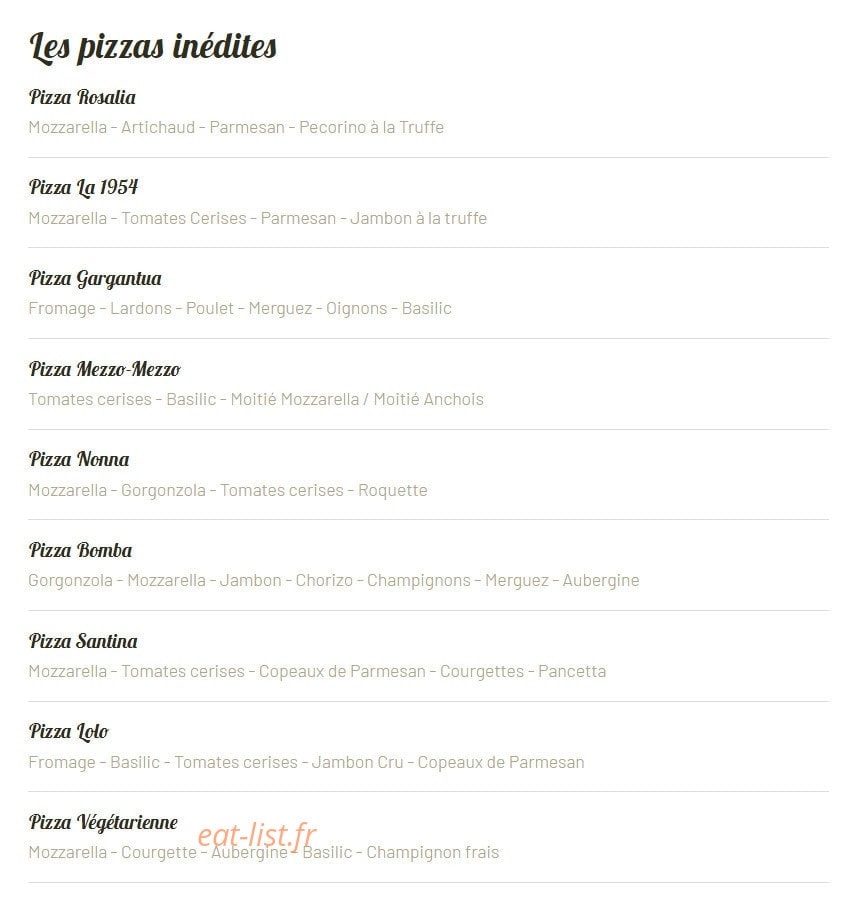 Pizzéria Gaëtano — carte page 10