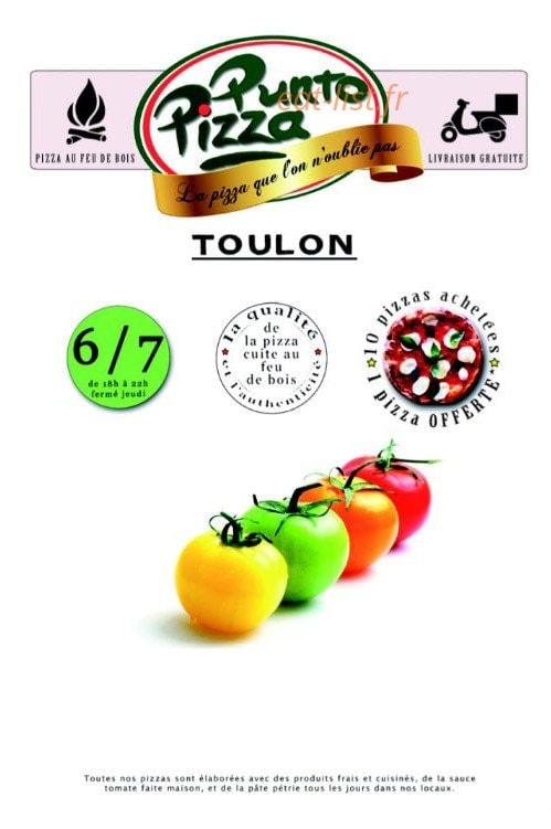 Punto Pizza — carte page 1