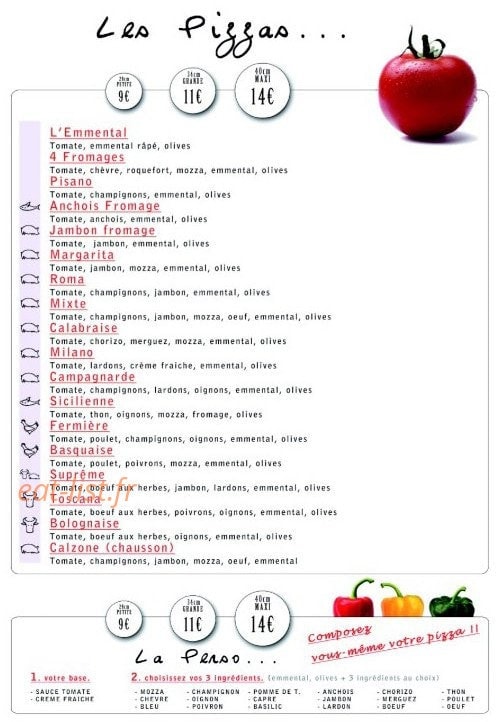 Punto Pizza — carte page 3