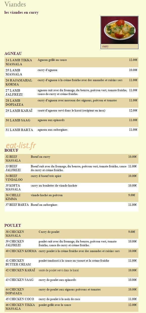 Raj Mahal — carte page 3