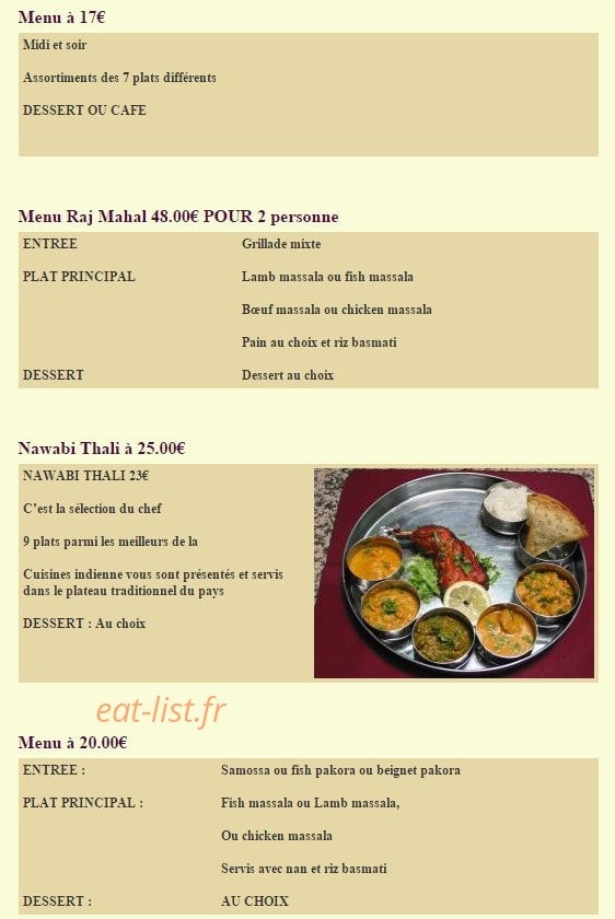 Raj Mahal — carte page 9