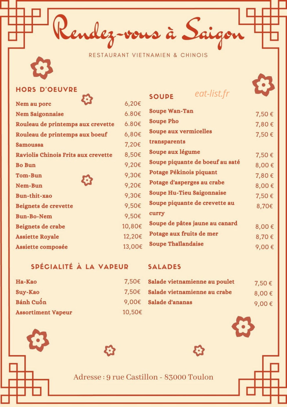 Rendez-vous A Saigon — carte page 1