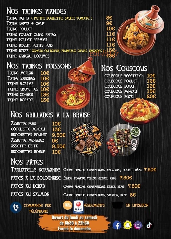 Restaurant dyafa — carte page 2