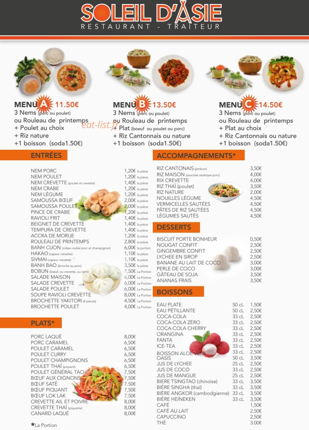 Soleil D'asie — carte page 1