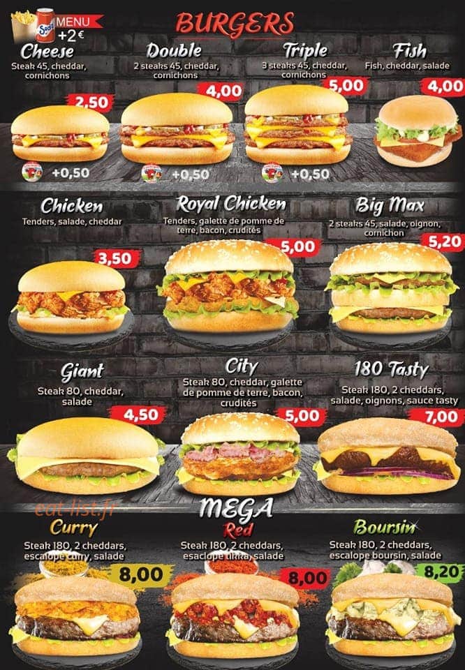 Street Gourmet — carte page 1