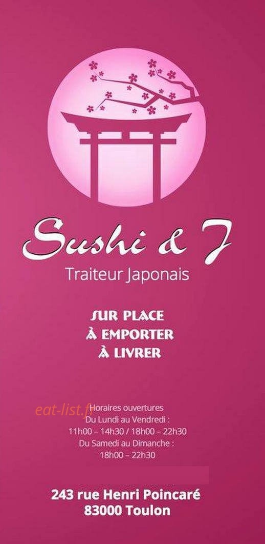 Sushi & J — carte page 1