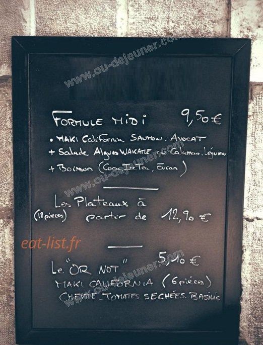 Sushi or not sushi — carte page 1