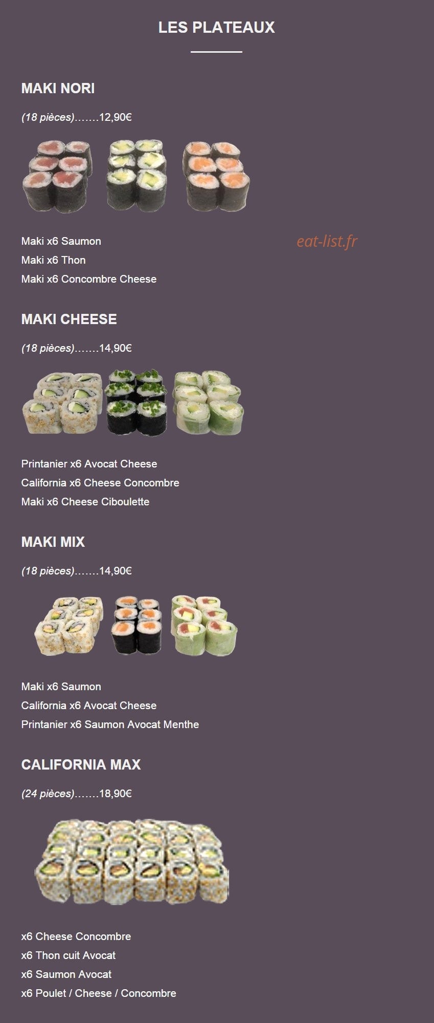 Sushi Or Not Sushi — carte page 1