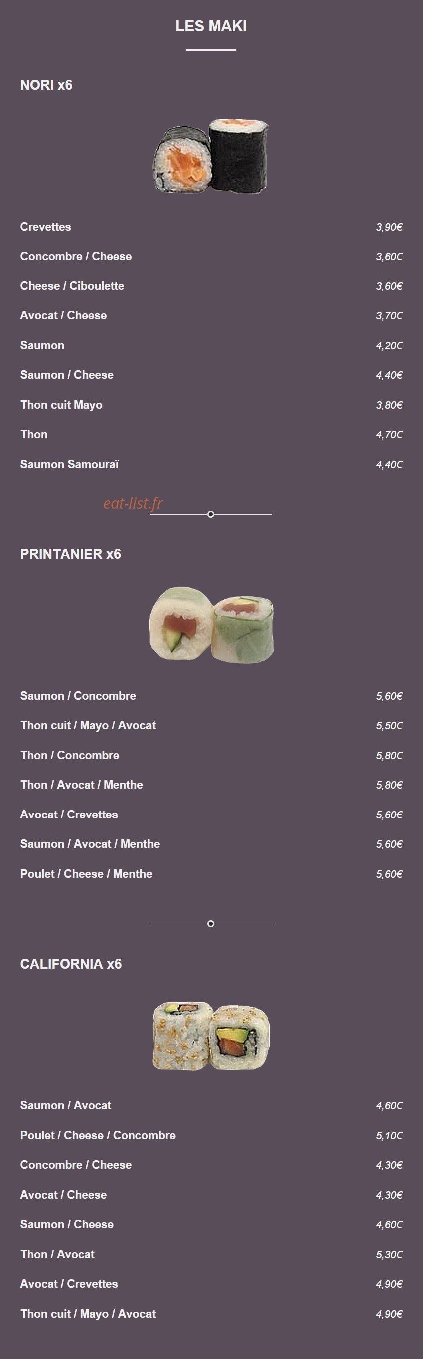 Sushi Or Not Sushi — carte page 3