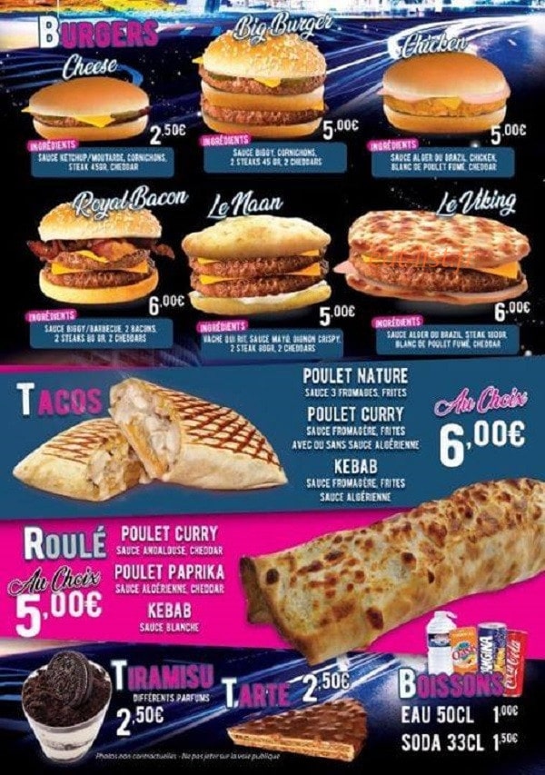 Tacos night83 — carte page 1