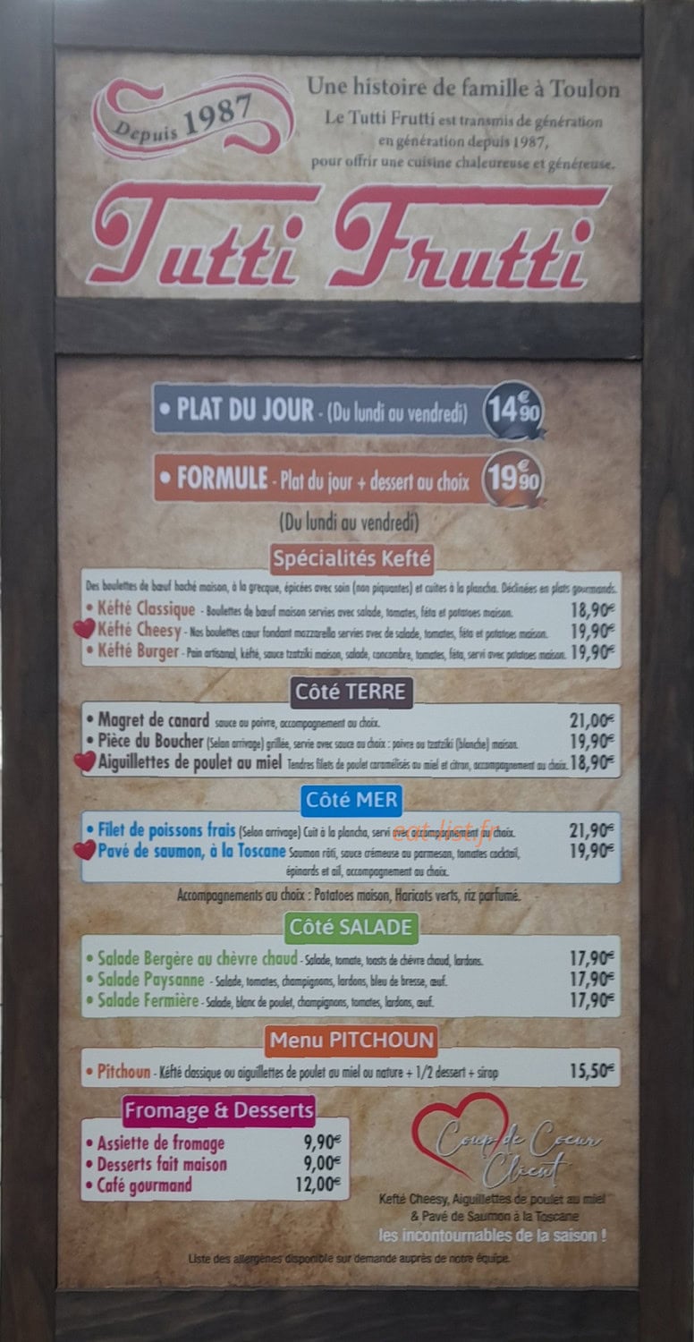 Tutti Frutti — carte page 1
